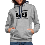 Bier Hoodie Perioden System Bier Elemente Witziger Hoodie - heather grey/navy