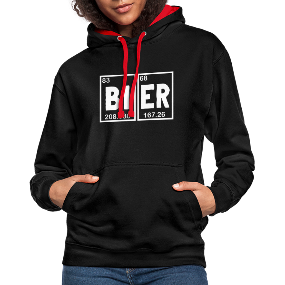 Bier Hoodie Perioden System Bier Elemente Witziger Hoodie - black/red