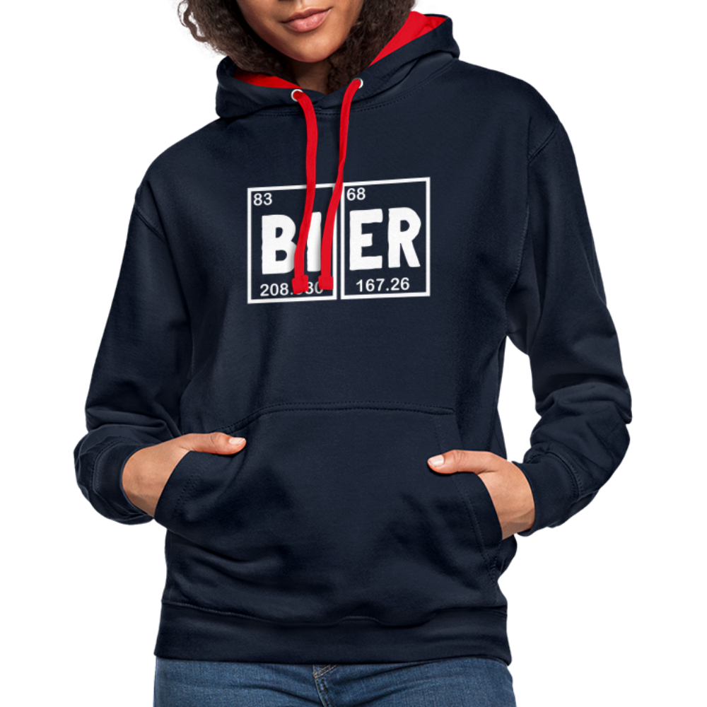 Bier Hoodie Perioden System Bier Elemente Witziger Hoodie - navy/red