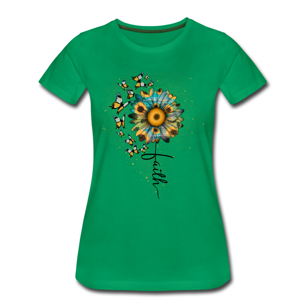 Sonnenblume Schmetterling Faith Frauen Premium T-Shirt - kelly green