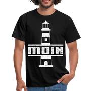 Leuchtturm Moin T-Shirt Im Norden Sagt man Moin Lustiges T-Shirt - black