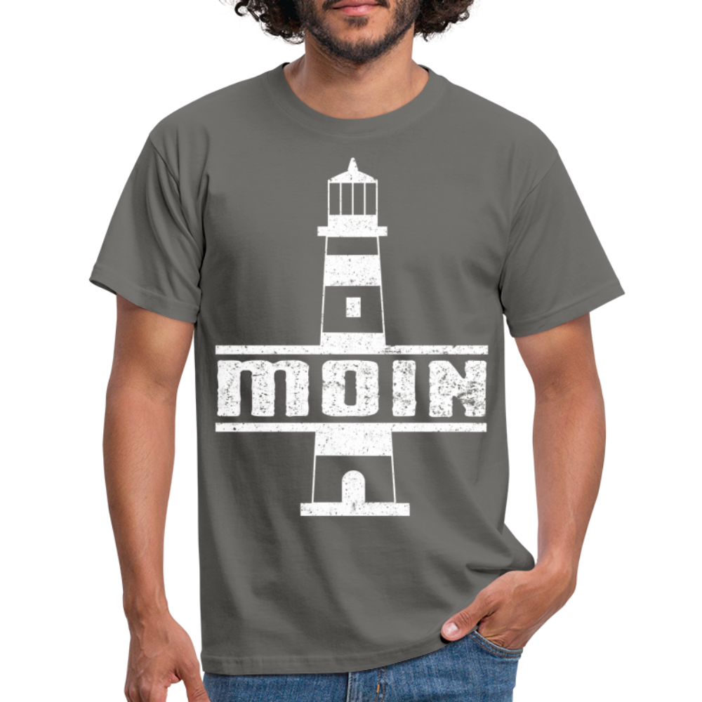 Leuchtturm Moin T-Shirt Im Norden Sagt man Moin Lustiges T-Shirt - graphite grey