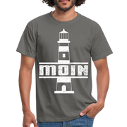 Leuchtturm Moin T-Shirt Im Norden Sagt man Moin Lustiges T-Shirt - graphite grey