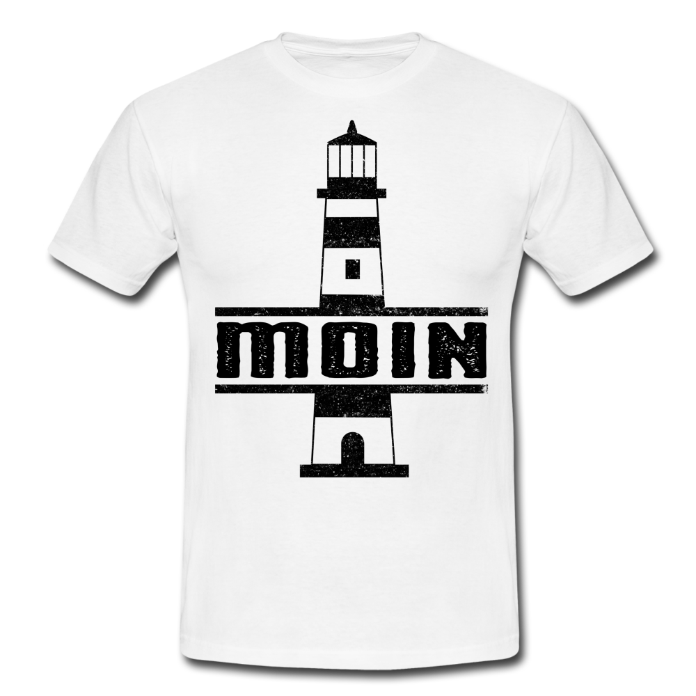 Leuchtturm Moin T-Shirt Im Norden Sagt man Moin Lustiges T-Shirt - white