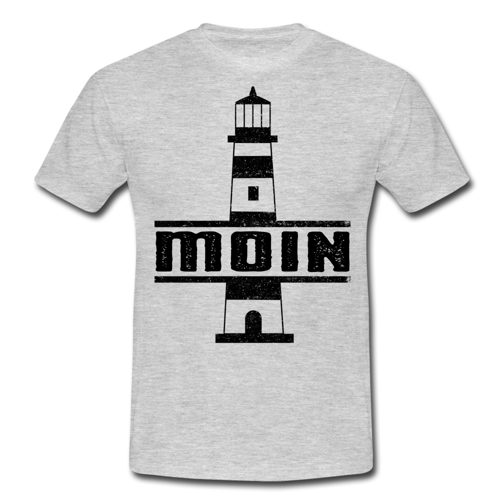 Leuchtturm Moin T-Shirt Im Norden Sagt man Moin Lustiges T-Shirt - heather grey