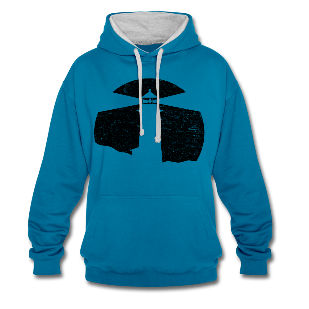 Leuchtturm Hoodie Geschenk für echte Fischköpfe lustiger Hoodie - peacock blue/heather grey