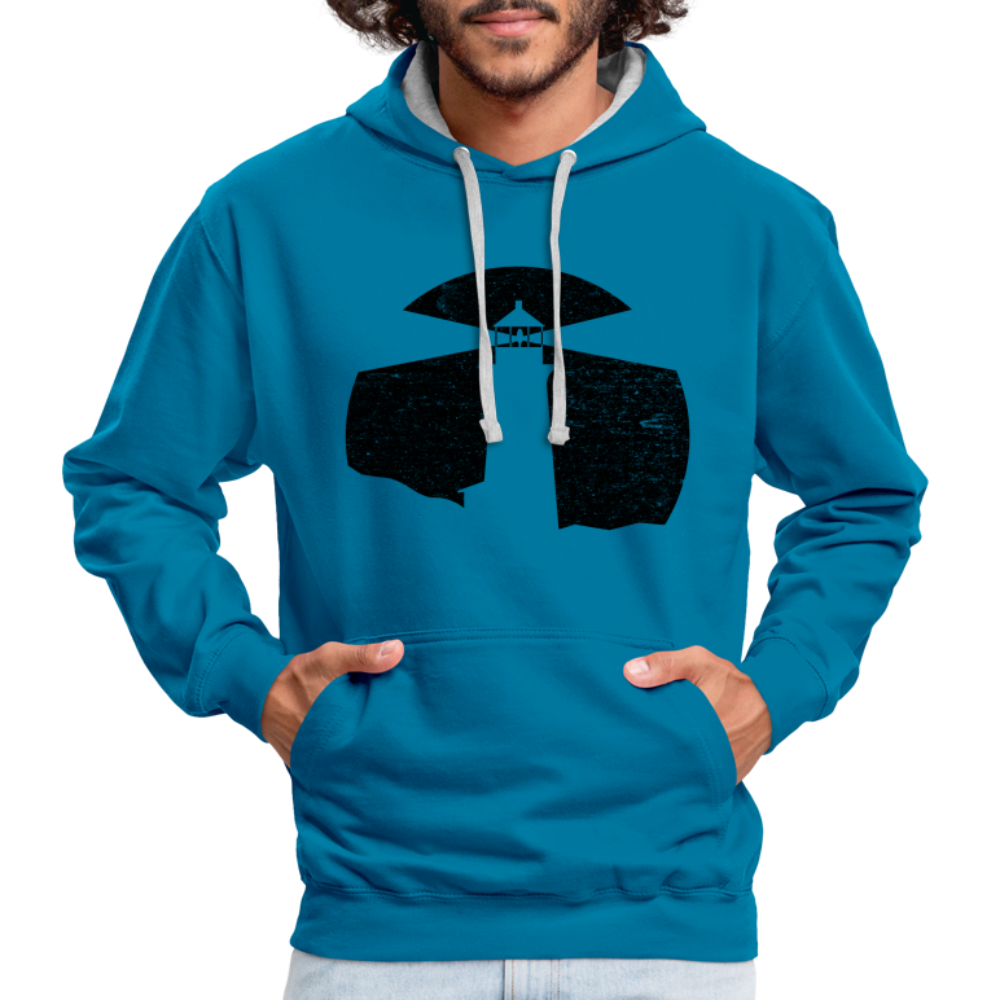 Leuchtturm Hoodie Geschenk für echte Fischköpfe lustiger Hoodie - peacock blue/heather grey