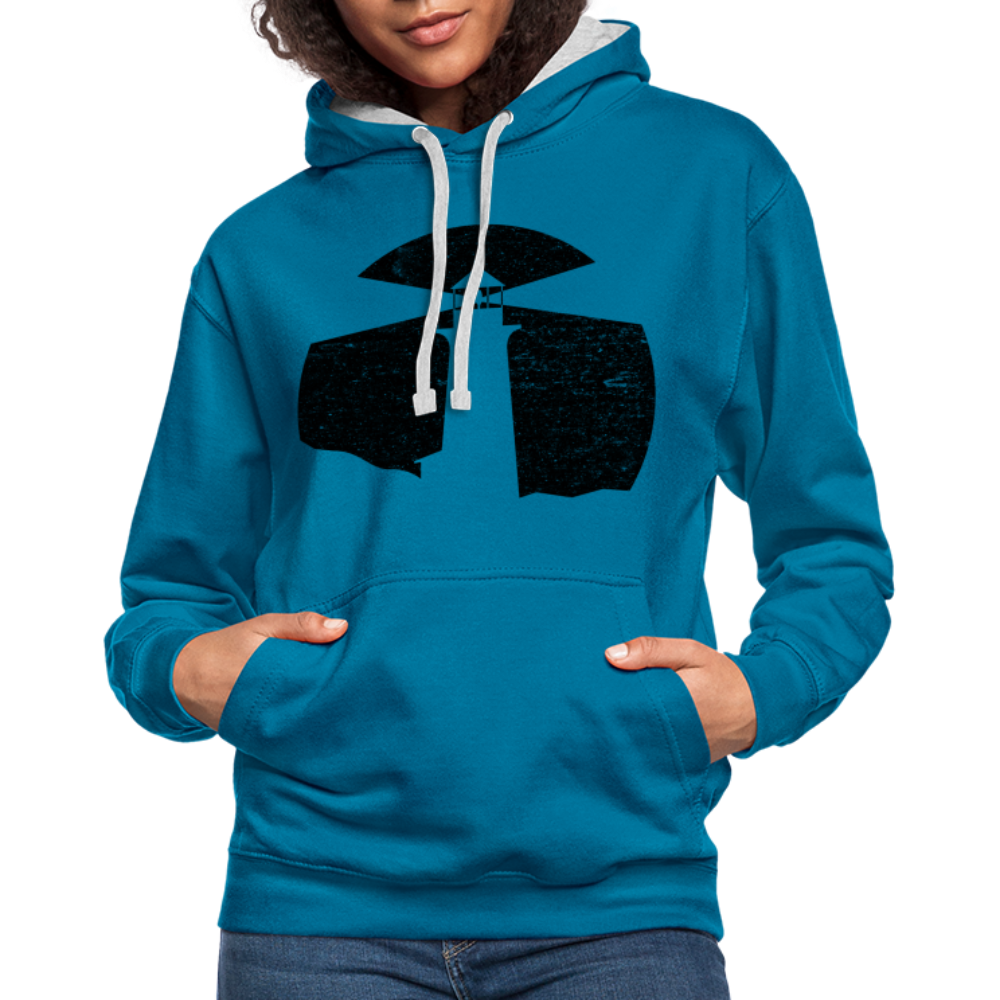 Leuchtturm Hoodie Geschenk für echte Fischköpfe lustiger Hoodie - peacock blue/heather grey