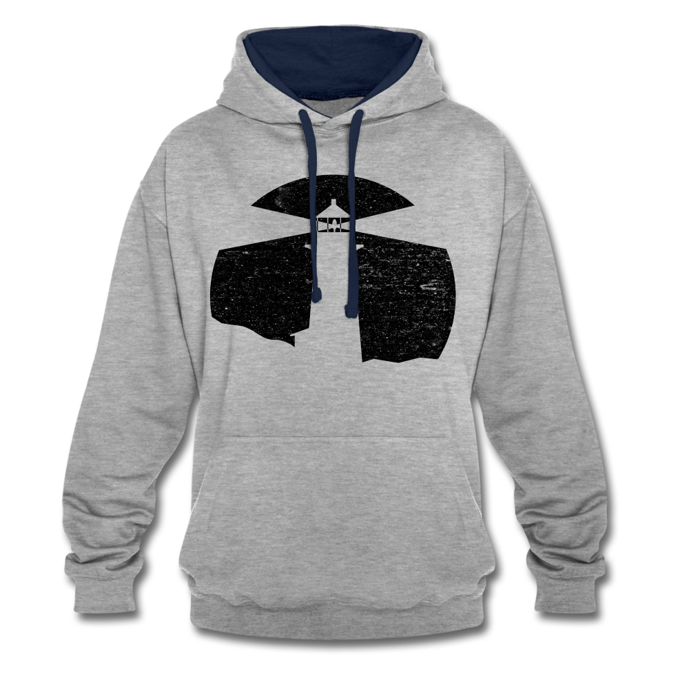 Leuchtturm Hoodie Geschenk für echte Fischköpfe lustiger Hoodie - heather grey/navy