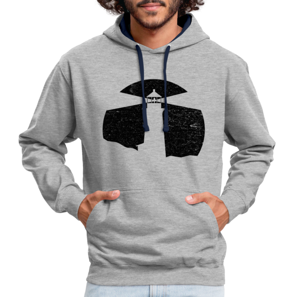 Leuchtturm Hoodie Geschenk für echte Fischköpfe lustiger Hoodie - heather grey/navy