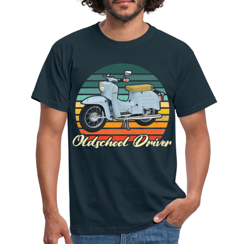 Schwalbe Moped DDR Retro Oldschool Driver T-Shirt - navy