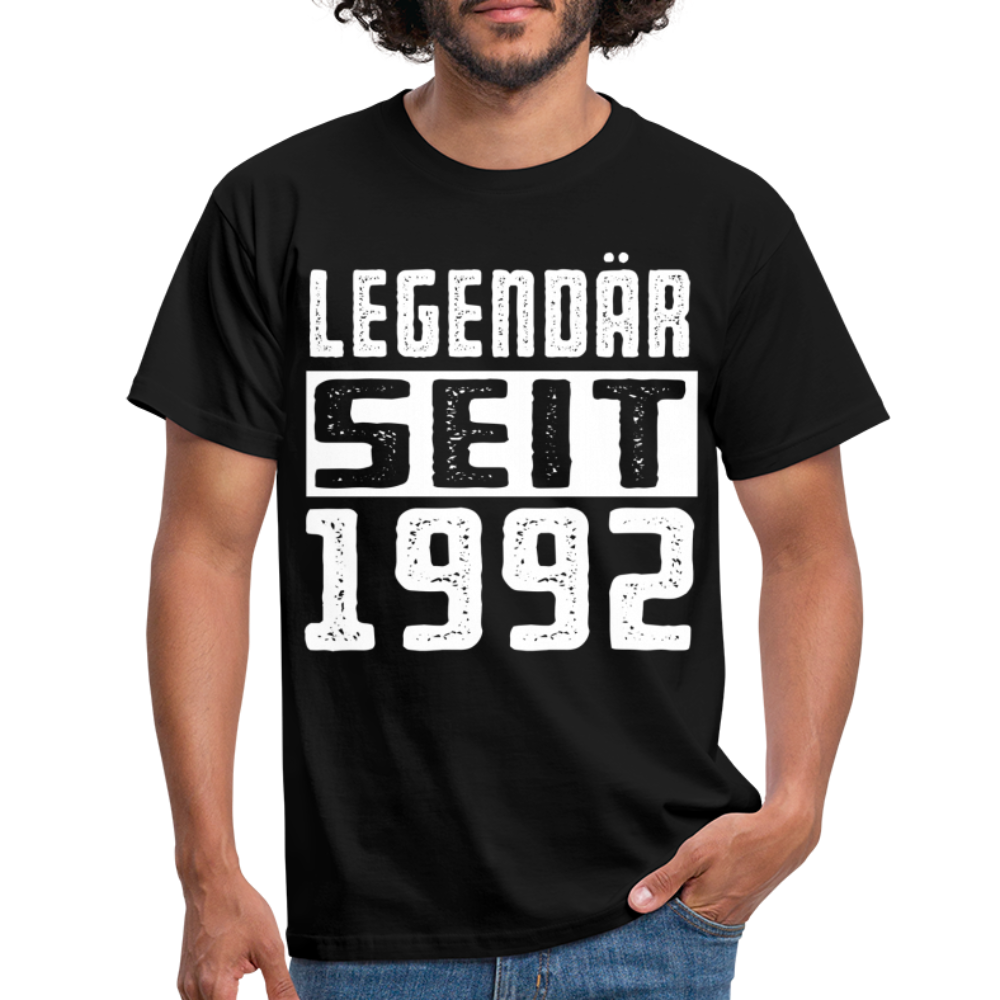 Geboren 1992 Geburtstags Shirt Legendär seit 1992 Geschenk T-Shirt - black