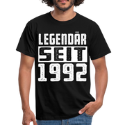 Geboren 1992 Geburtstags Shirt Legendär seit 1992 Geschenk T-Shirt - black