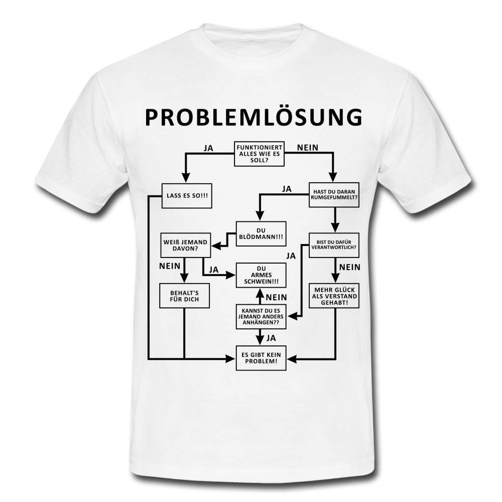 Problemlösung Logigram Shirt Witzig lustiges Geschenk T-Shirt - white