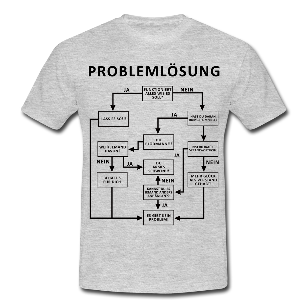 Problemlösung Logigram Shirt Witzig lustiges Geschenk T-Shirt - heather grey