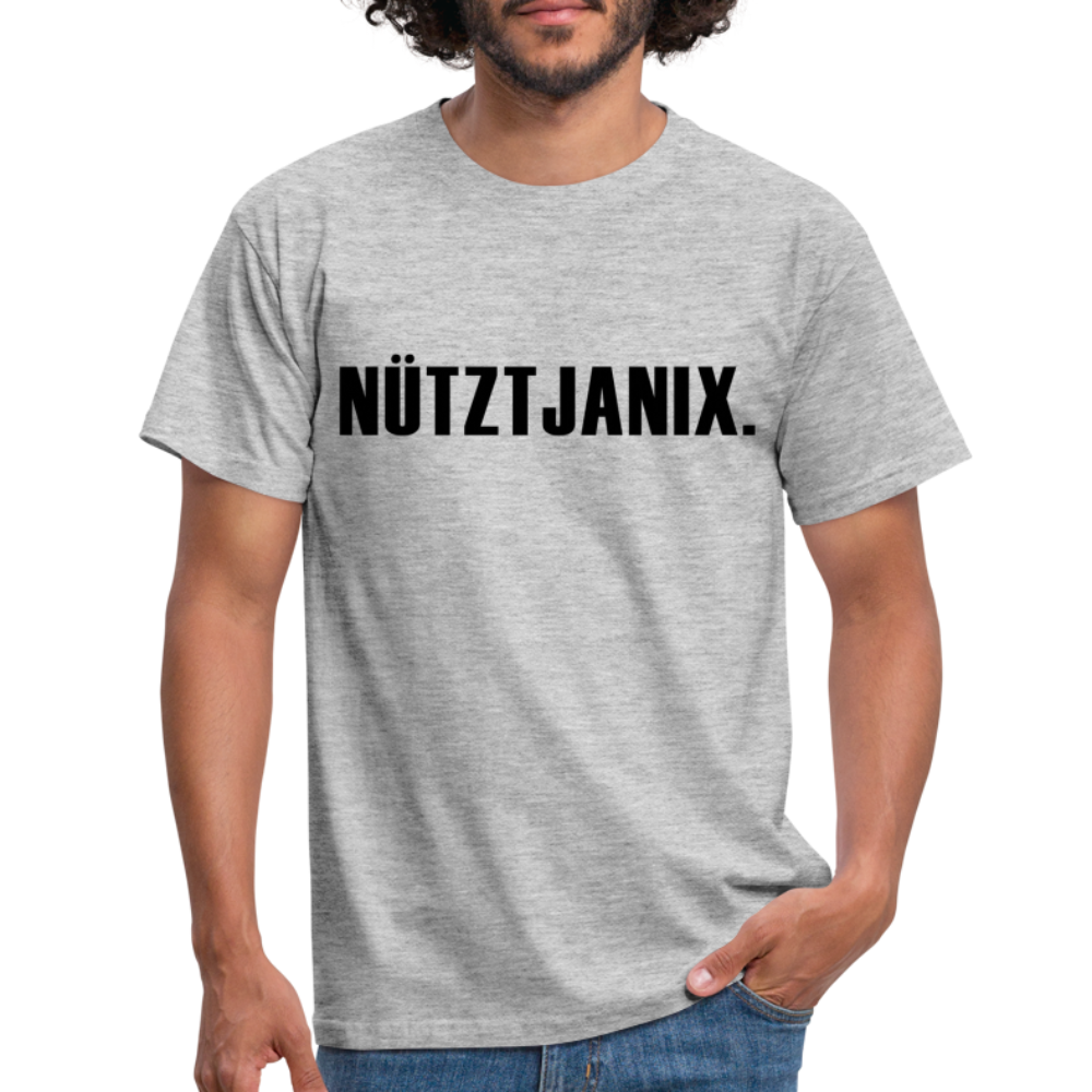 T-Shirt Witziger Spruch Plattdeutsch Norddeutsch Nützt ja nix T-Shirt - heather grey