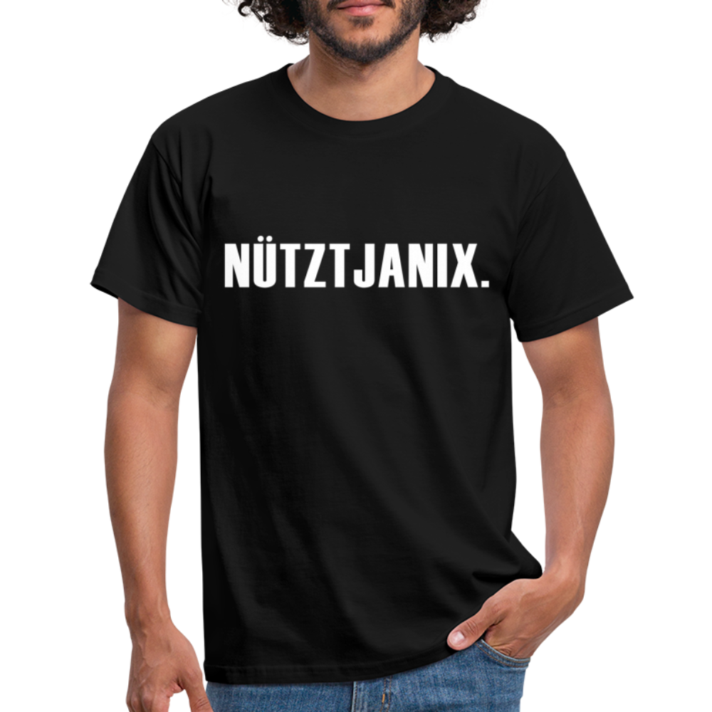 T-Shirt Witziger Spruch Plattdeutsch Norddeutsch Nützt ja nix T-Shirt - black