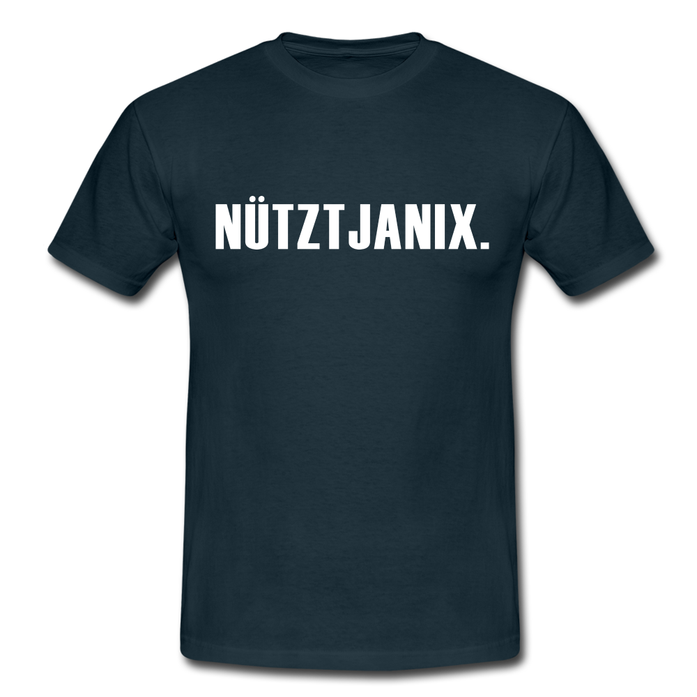 T-Shirt Witziger Spruch Plattdeutsch Norddeutsch Nützt ja nix T-Shirt - navy