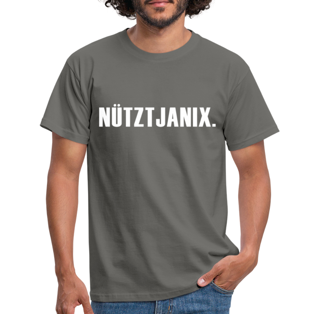 T-Shirt Witziger Spruch Plattdeutsch Norddeutsch Nützt ja nix T-Shirt - graphite grey