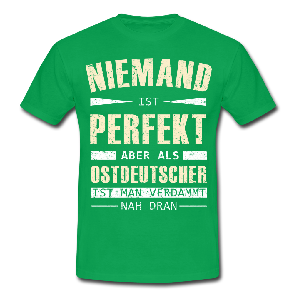 Ossi Ostdeutsch Shirt Lustiges T-Shirt Niemand ist Perfekt - kelly green
