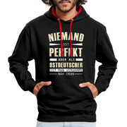 Ossi Ostdeutsch Pullover Lustiges Hoodie Niemand ist Perfekt - black/red