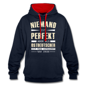 Ossi Ostdeutsch Pullover Lustiges Hoodie Niemand ist Perfekt - navy/red