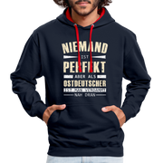 Ossi Ostdeutsch Pullover Lustiges Hoodie Niemand ist Perfekt - navy/red
