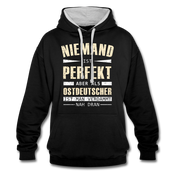 Ossi Ostdeutsch Pullover Lustiges Hoodie Niemand ist Perfekt - black/heather grey
