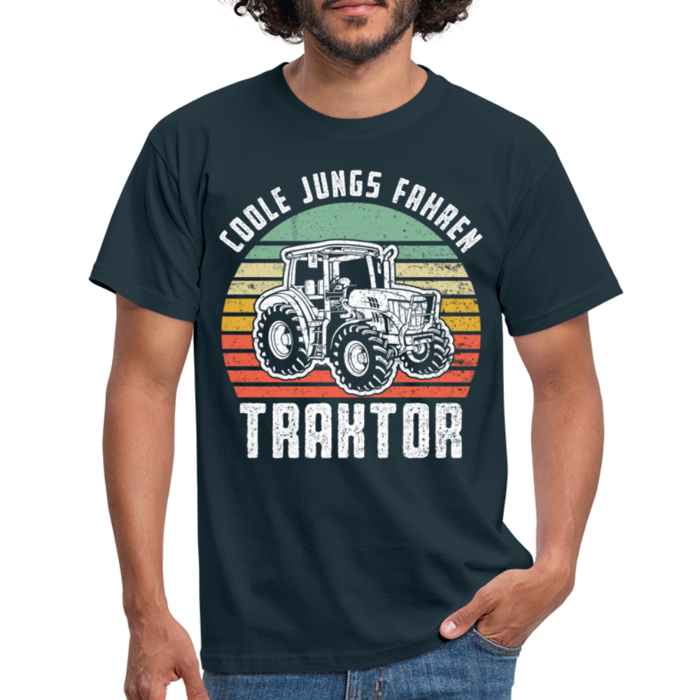 Bauern Traktor Shirt coole Jungs fahren Traktor Retro Style T-Shirt - navy