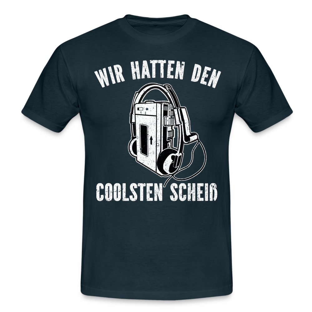 80er 90er Shirt Kassetten Player wir hatten den coolsten scheiß T-Shirt - navy