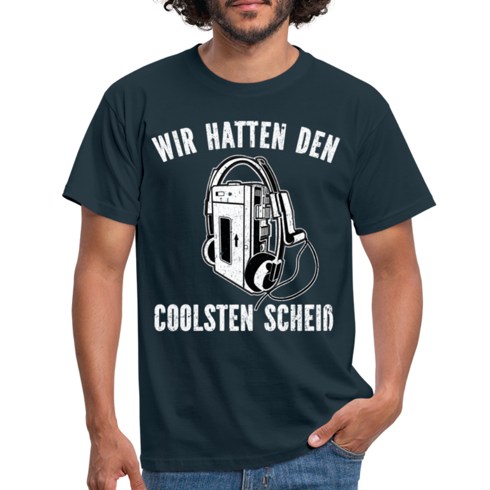 80er 90er Shirt Kassetten Player wir hatten den coolsten scheiß T-Shirt - navy