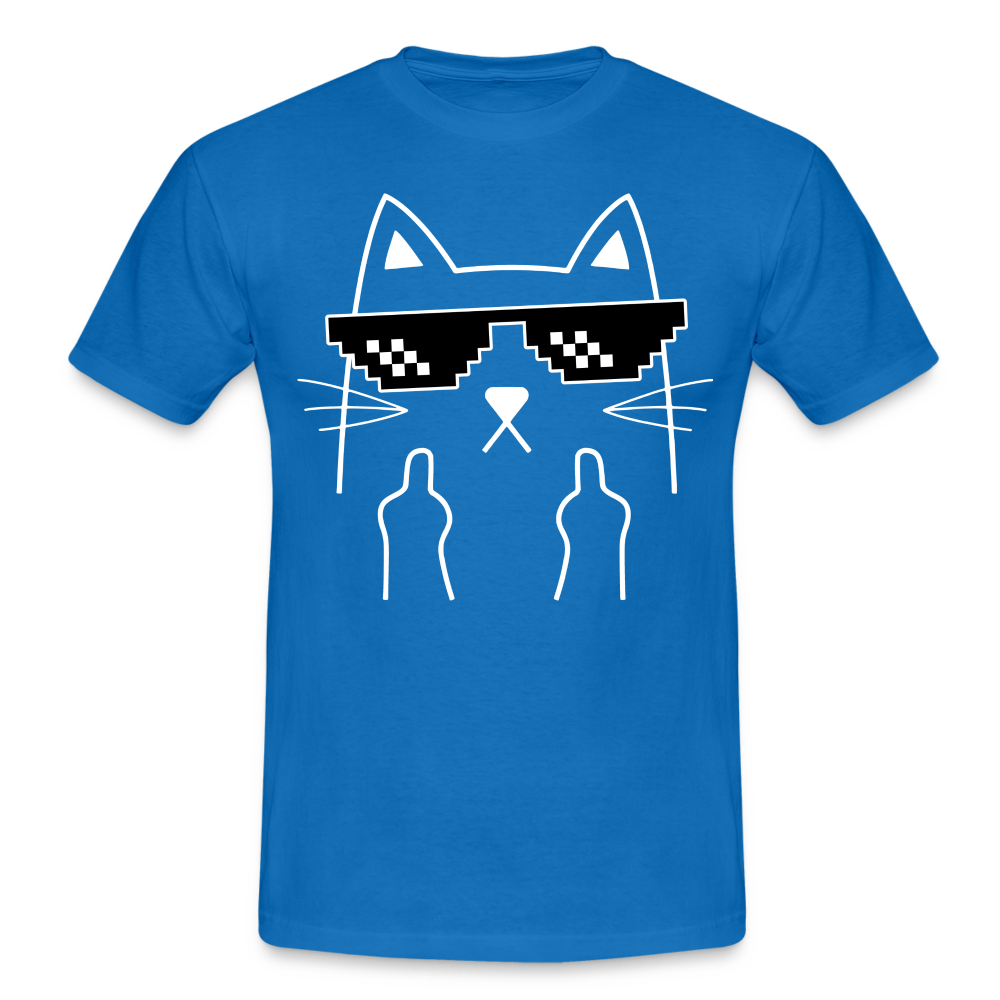 Katze Meme Shirt Katze Stinkefinger Lustiges T-Shirt - royal blue