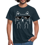 Katze Meme Shirt Katze Stinkefinger Lustiges T-Shirt - navy