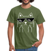 Katze Meme Shirt Katze Stinkefinger Lustiges T-Shirt - military green
