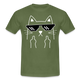 Katze Meme Shirt Katze Stinkefinger Lustiges T-Shirt - military green