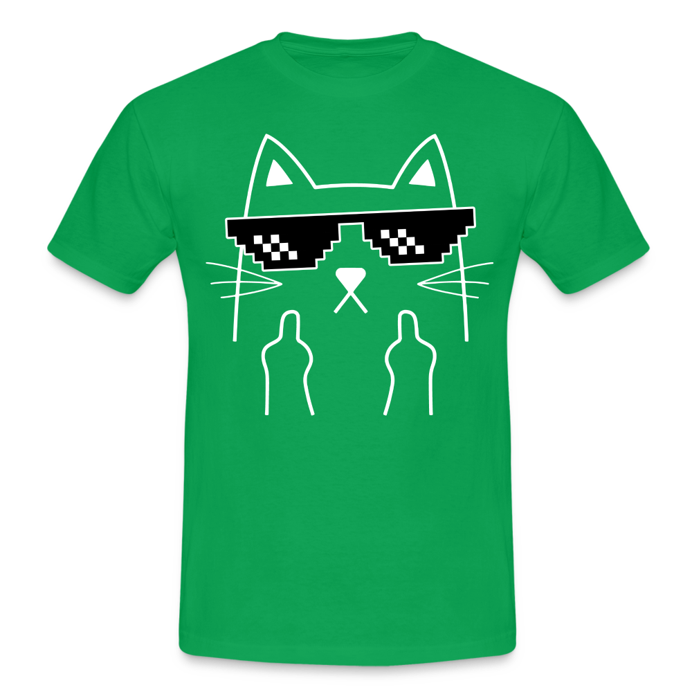 Katze Meme Shirt Katze Stinkefinger Lustiges T-Shirt - kelly green