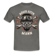 Biker Shirt Böser alter Mann Lustiges T-Shirt - graphite grey