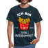 Pommes Shirt Bin schon wieder total Unterpommest Lustiges Geschenk  T-Shirt - navy