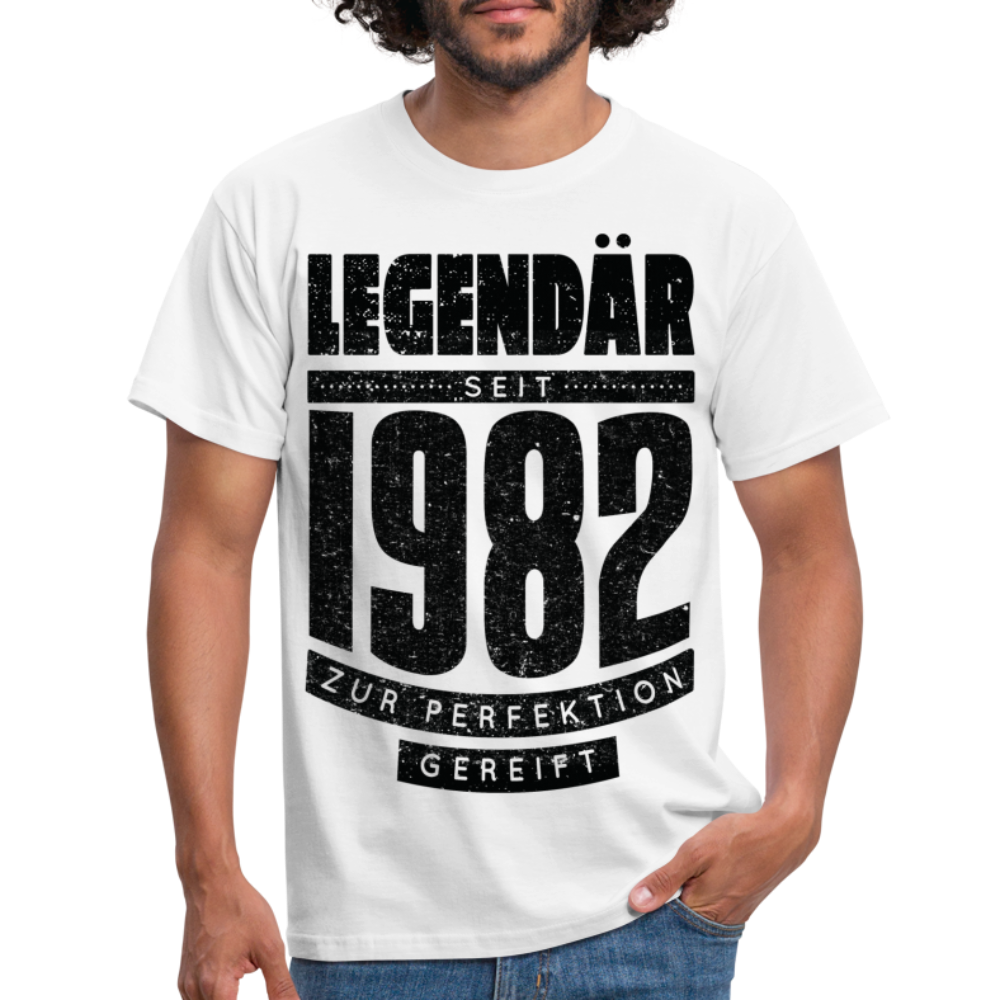 40. Geburtstag Geboren 1982 Zur Perfektion gereift Geschenk T-Shirt - white