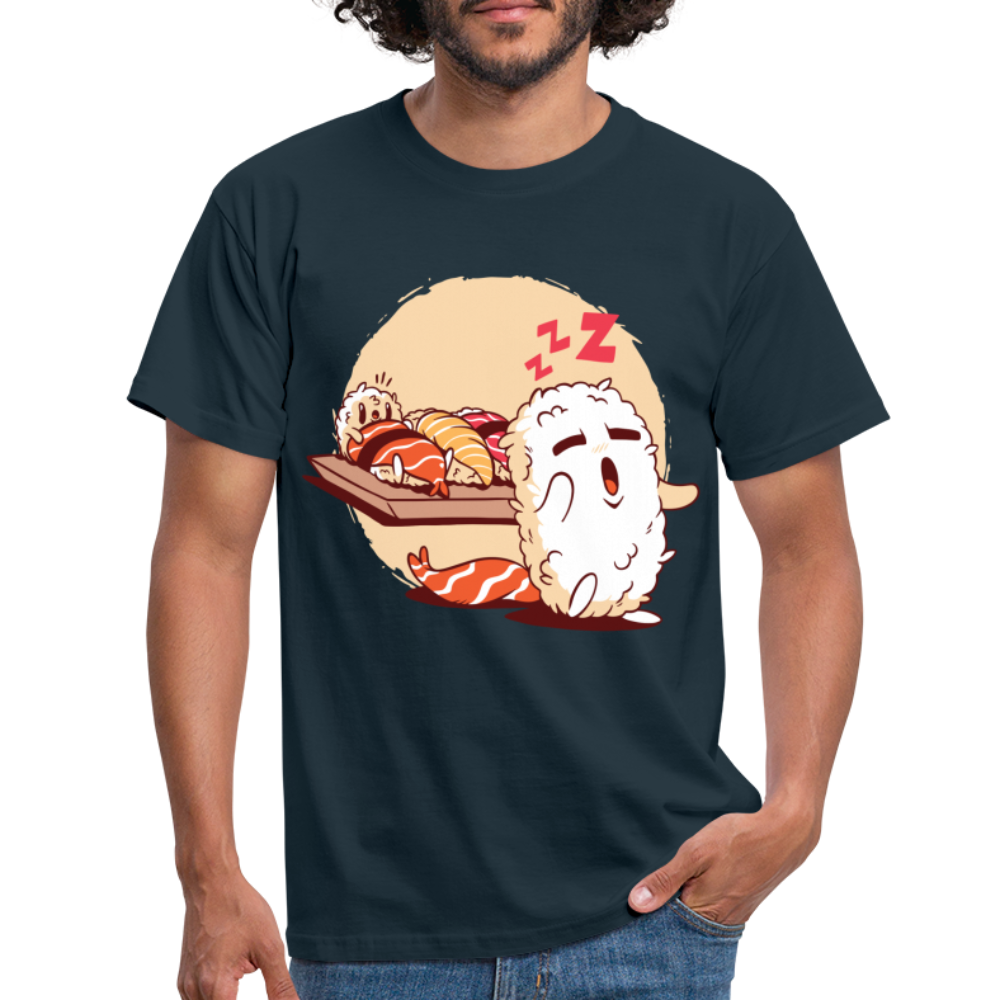 Sushi schlafwandelt Lustiges Geschenk T-Shirt für Sushi Freunde - navy