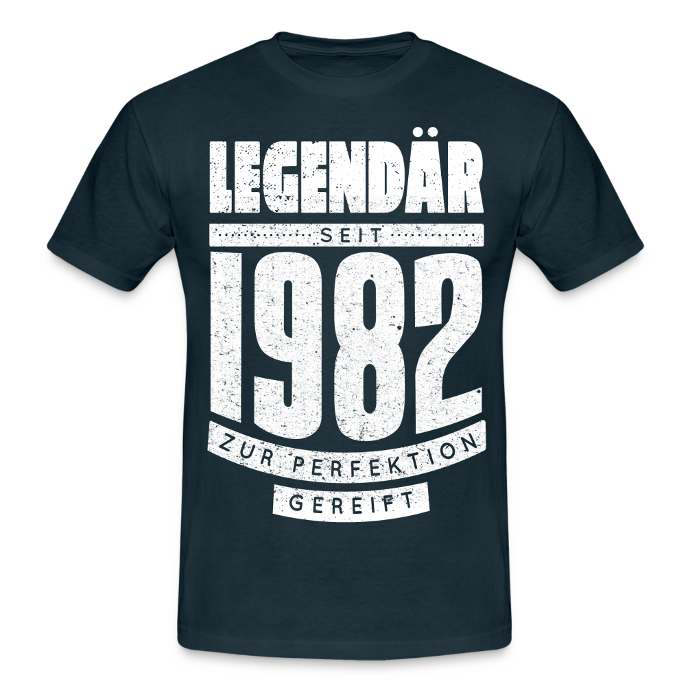 40. Geburtstag Geboren 1982 Zur Perfektion gereift Geschenk T-Shirt - navy