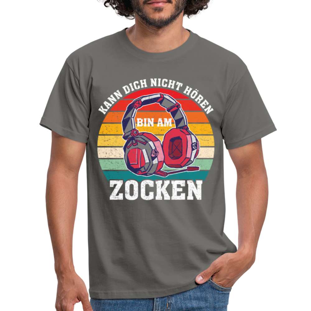 Gamer Shirt Kann dich nicht hören bin am Zocken Gaming Headset Geschenk T-Shirt - graphite grey