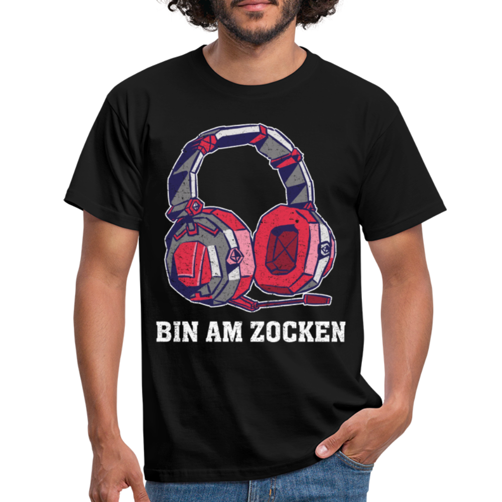 Gamer Shirt Headset bin am Zocken Geschenk Gaming T-Shirt - black