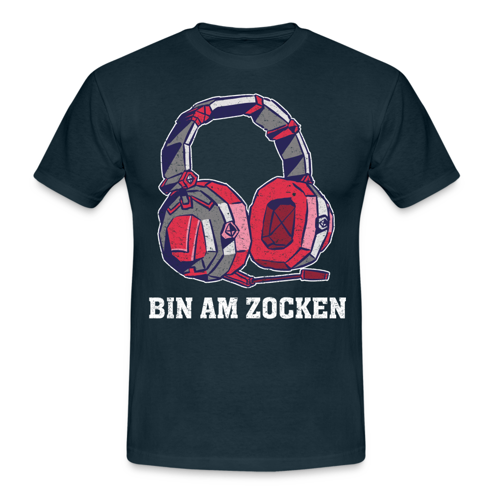 Gamer Shirt Headset bin am Zocken Geschenk Gaming T-Shirt - navy