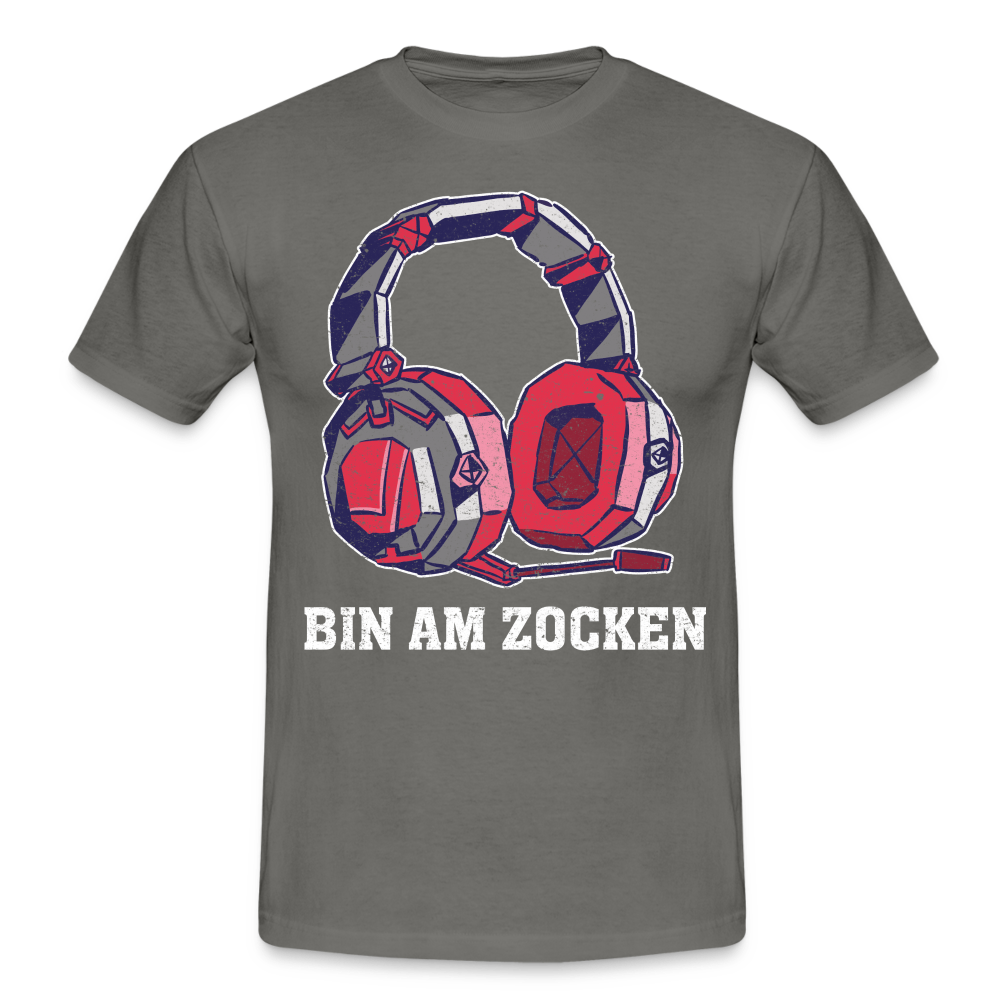 Gamer Shirt Headset bin am Zocken Geschenk Gaming T-Shirt - graphite grey