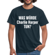 Was würde Charlie Harper tun - Lustiges T-Shirt - navy