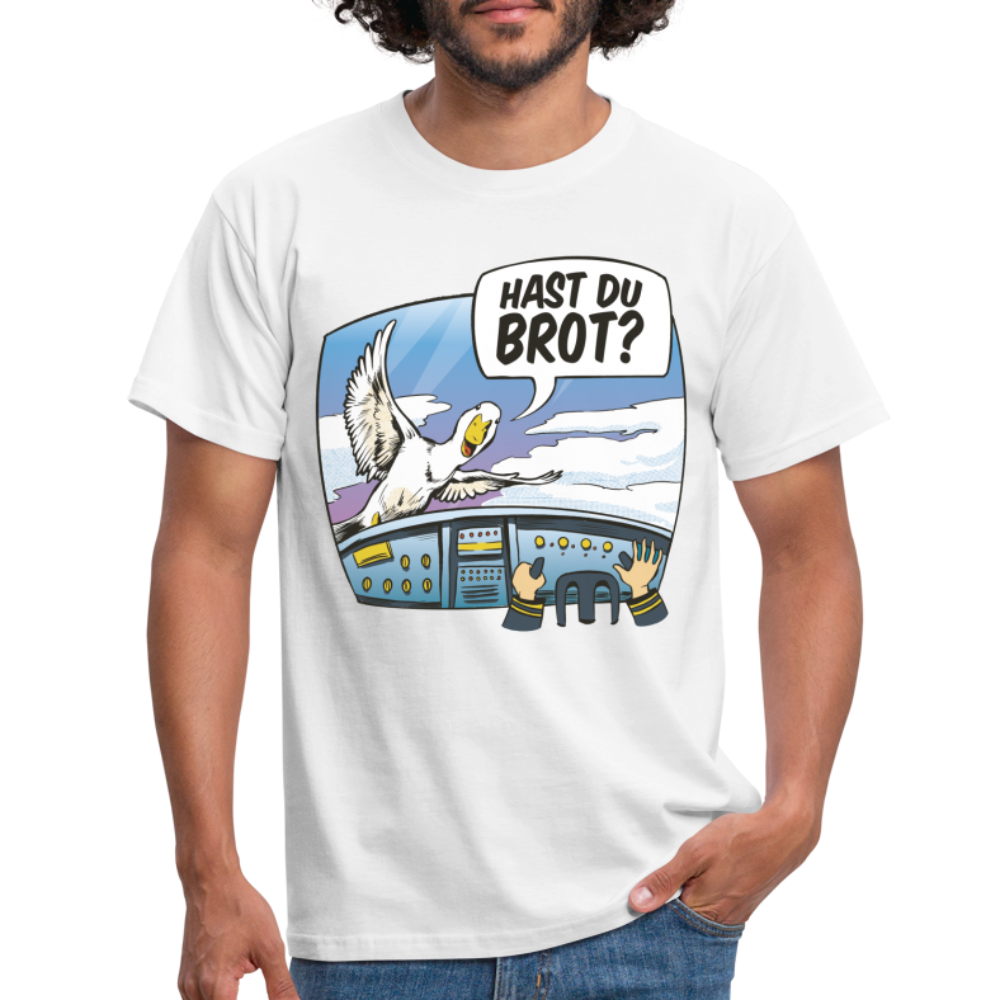 Pilot Ente Hast Du Brot Lustiges T-Shirt - white