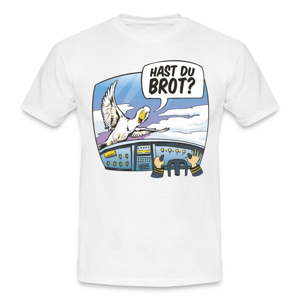 Pilot Ente Hast Du Brot Lustiges T-Shirt - white