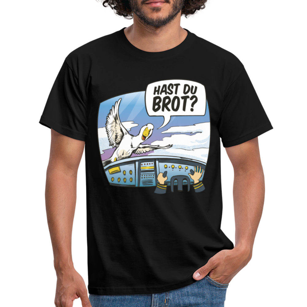 Pilot Ente Hast Du Brot Lustiges T-Shirt - black