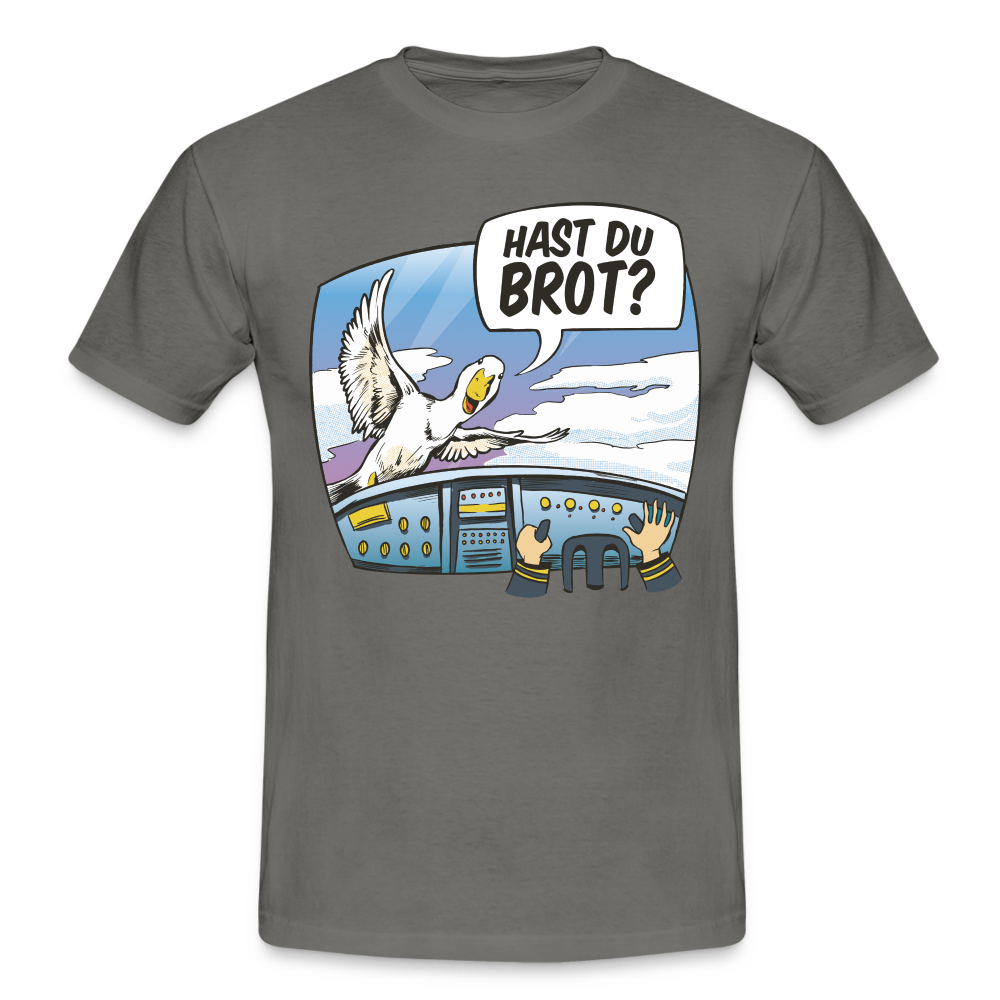 Pilot Ente Hast Du Brot Lustiges T-Shirt - graphite grey